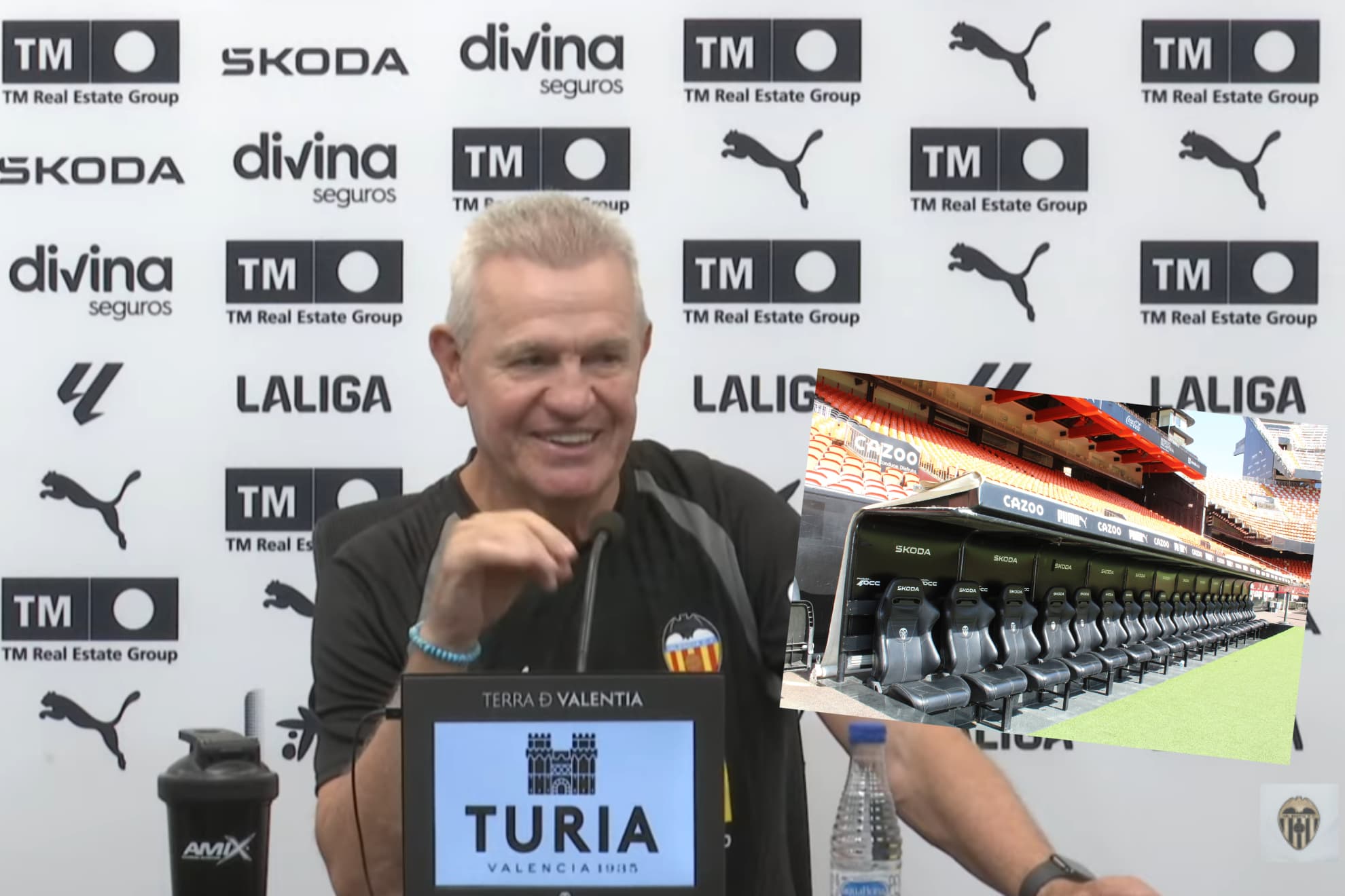 Aguirre da marcha atrás y mantiene al Valencia en el banquillo de toda la vida en Mestalla: "No soy cabezón ni supersticioso"