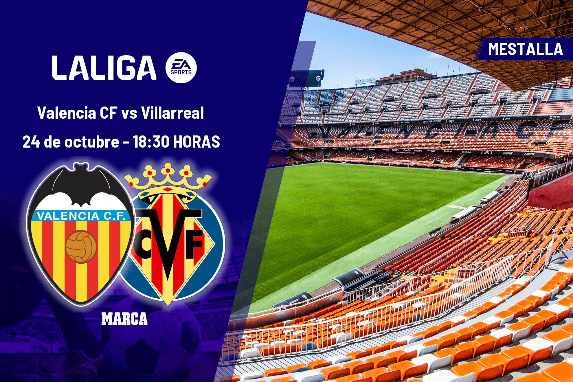Valencia - Villarreal: horario, dónde ver en TV y canal del partido de LaLiga EA Sports