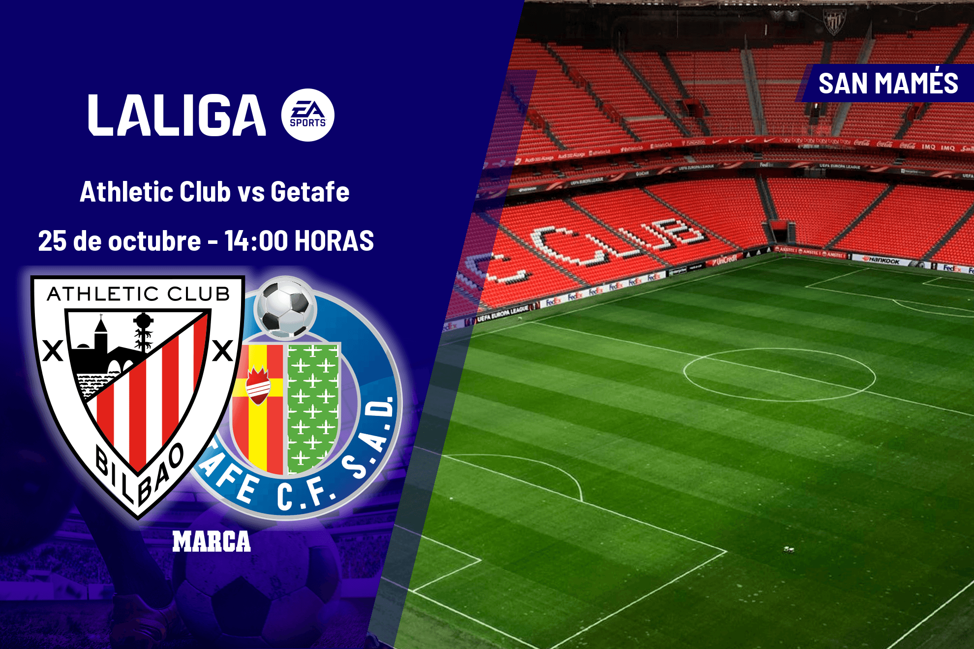 Athletic - Getafe: horario, dónde ver en TV y canal del partido de LaLiga EA Sports